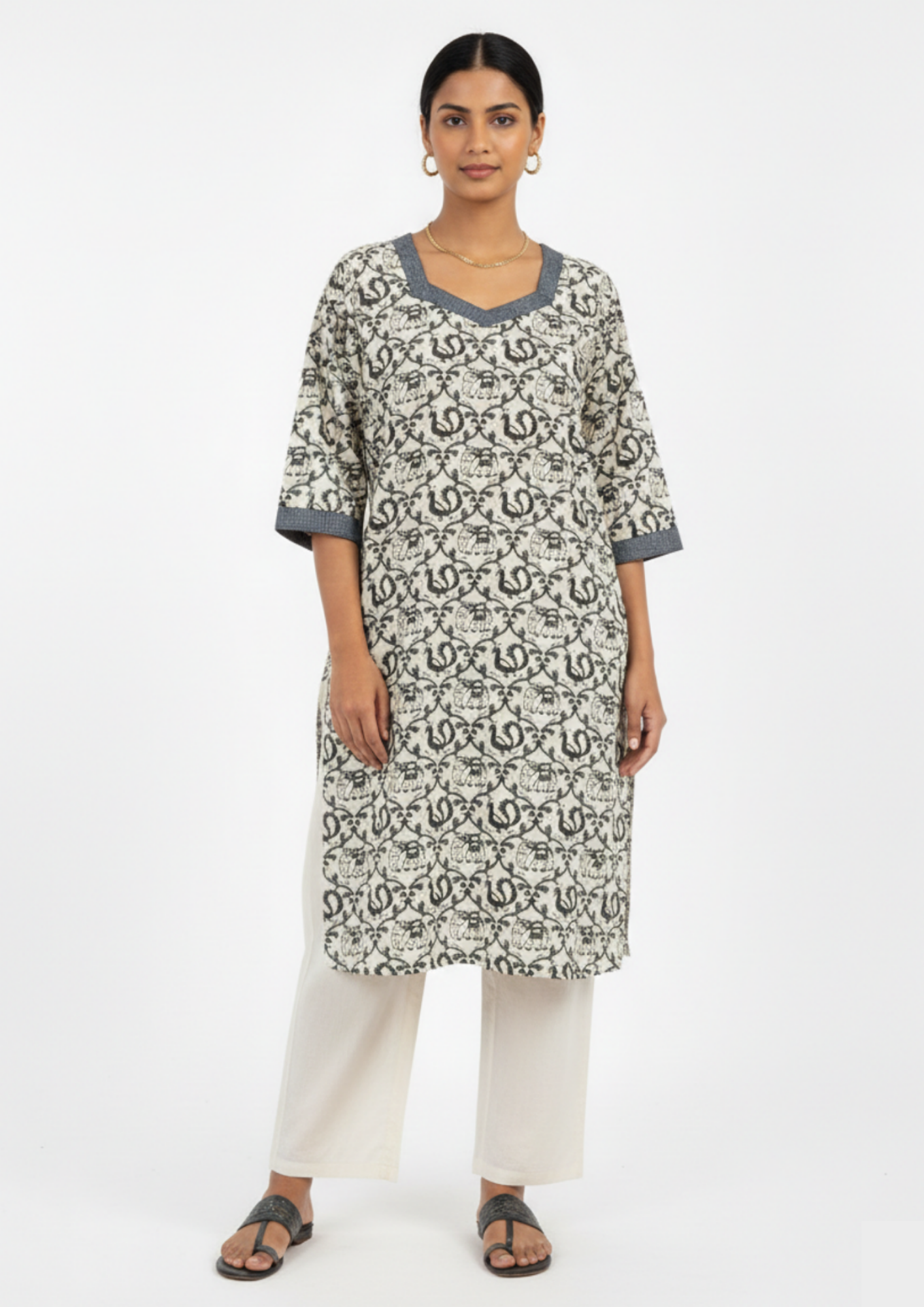 The Midnight Kalamkari Kurti